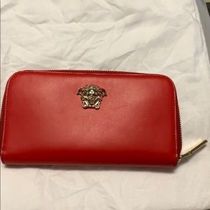 New red leather Versace wallet
